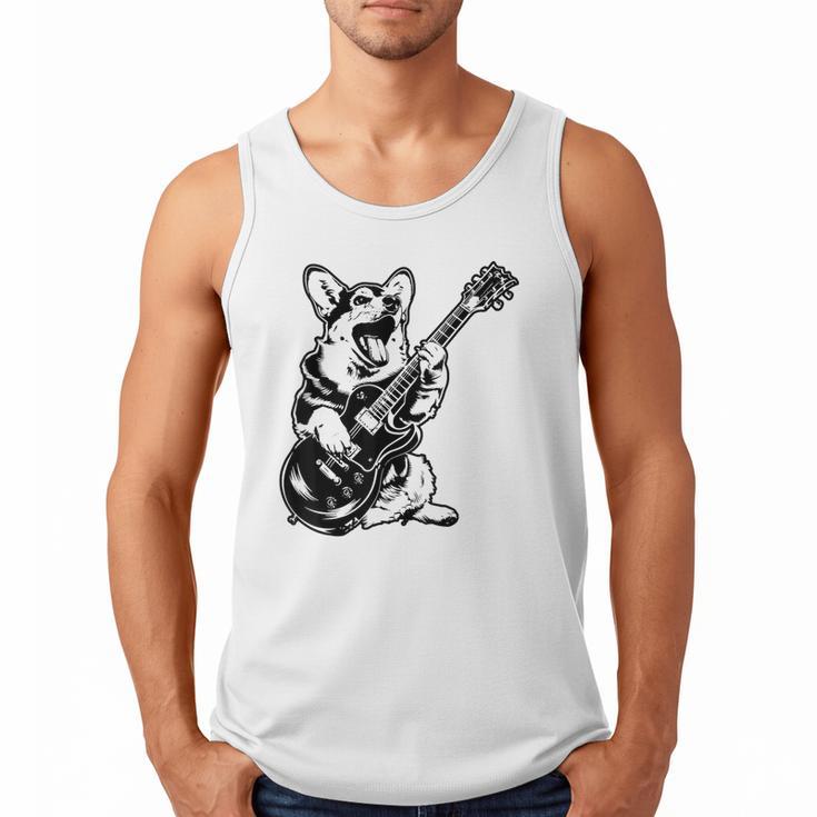 Dog Guitarist Guitar Pembroke Welsh Corgi Dad Mom Men Tank Top