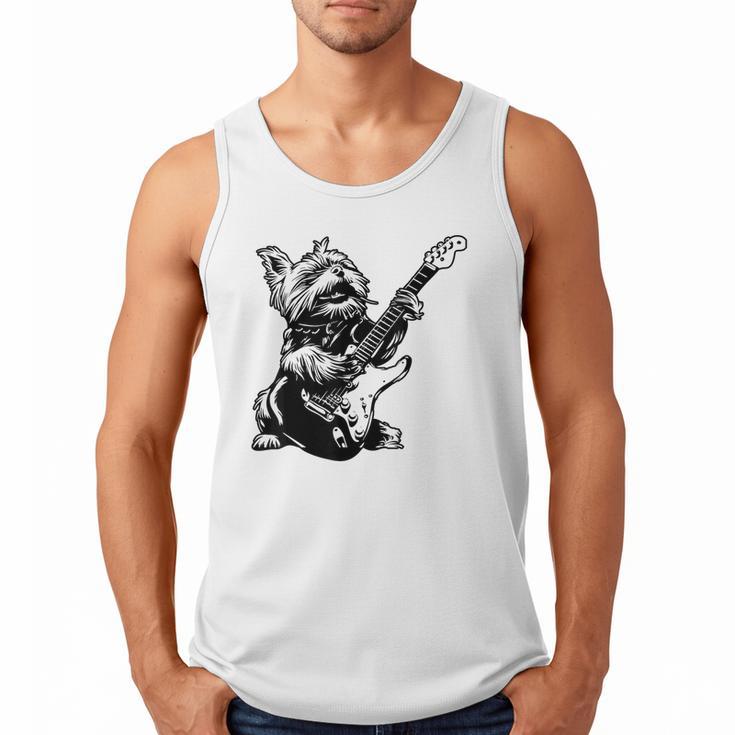 Dog Guitarist Guitar Yorkie Dad Mom For Men Women Men Tank Top