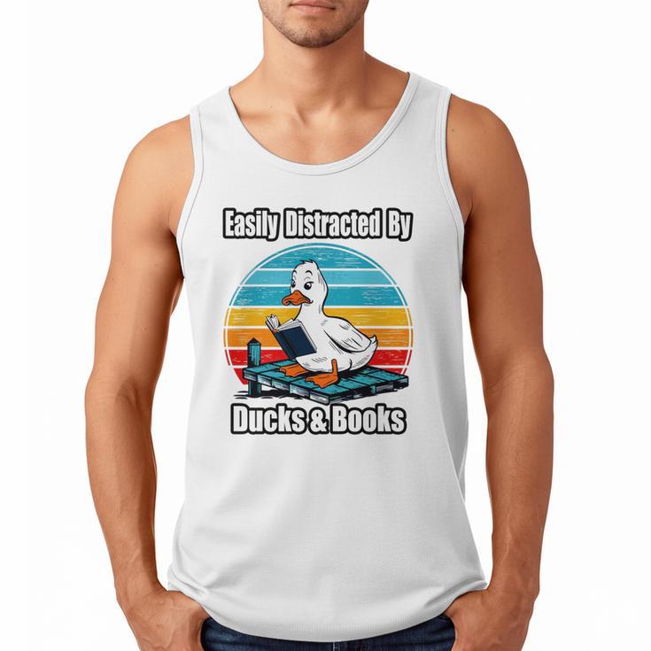 Ducks Books Lover Easily Distracted By Ducks & Books Men Tank Top
