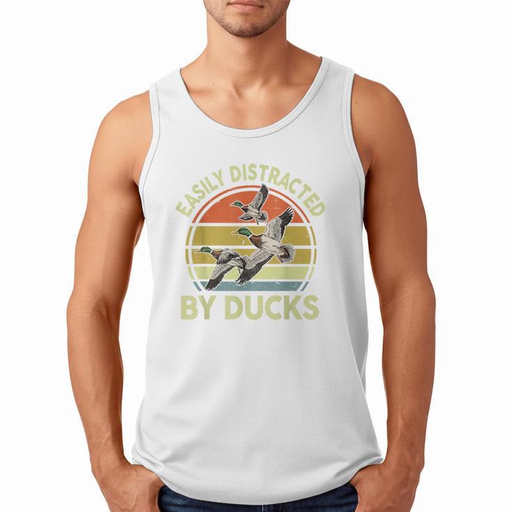 Easily Distracted Duck Hunting Dad Hunter Son Daughter Men Tank Top