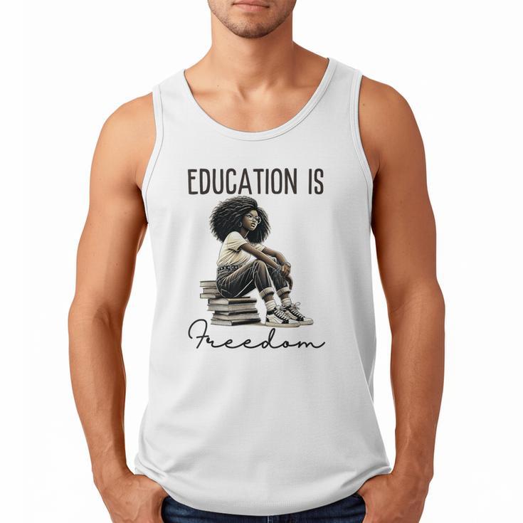 Education Is Freedom Teacher Women Books Black History Men Tank Top