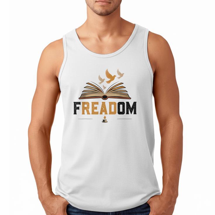 Freadom Anti Banned Books Lovers Reading Librarian Bookworm Men Tank Top