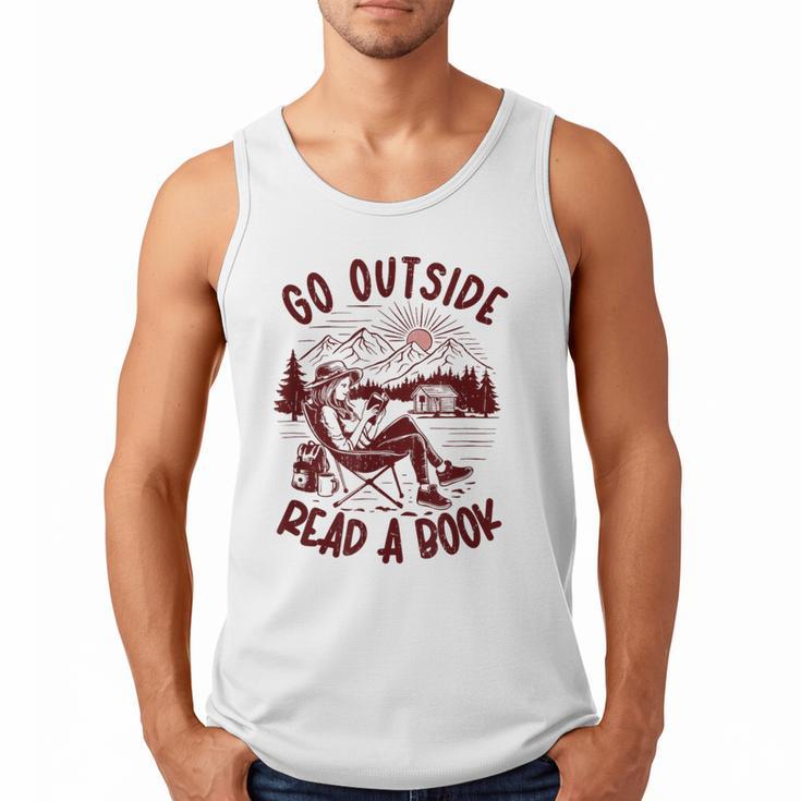 Go Outside Read a Book Vintage Bibliophiles Men Tank Top