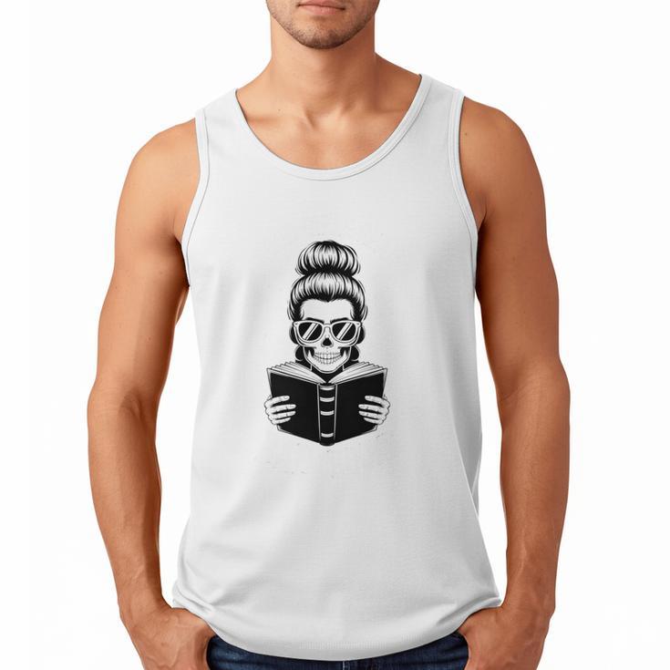 Good Girls Read Bad Books Skeleton Men Tank Top