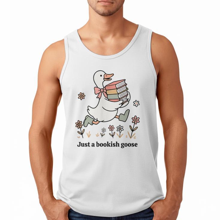 Goose With Books Cute Bookworm Reader Men Tank Top