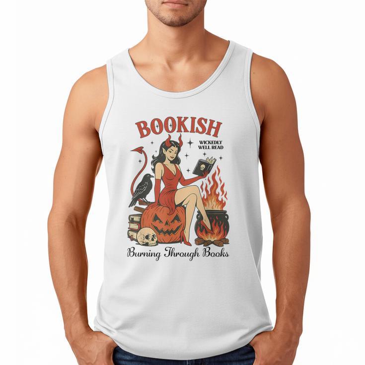 Halloween Bookish Witchy Book Club Hot Girls Read Men Tank Top