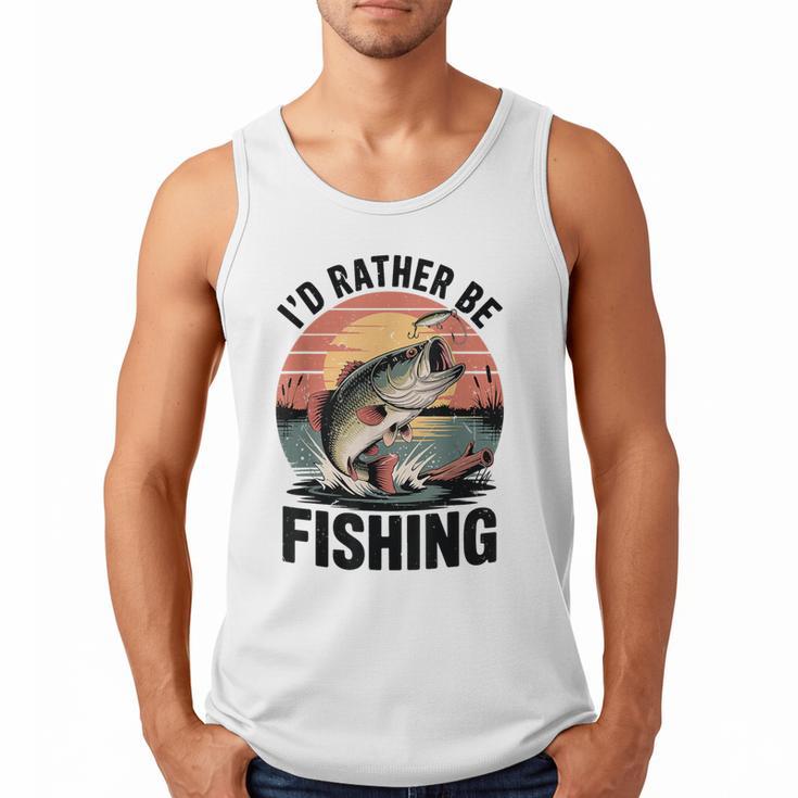 Id Rather Be Fishing Largemouth Bass Fish Dad Jokes Men Tank Top Id Rather Be Fishing Largemouth Bass Fish Dad Jokes Men Tank Top