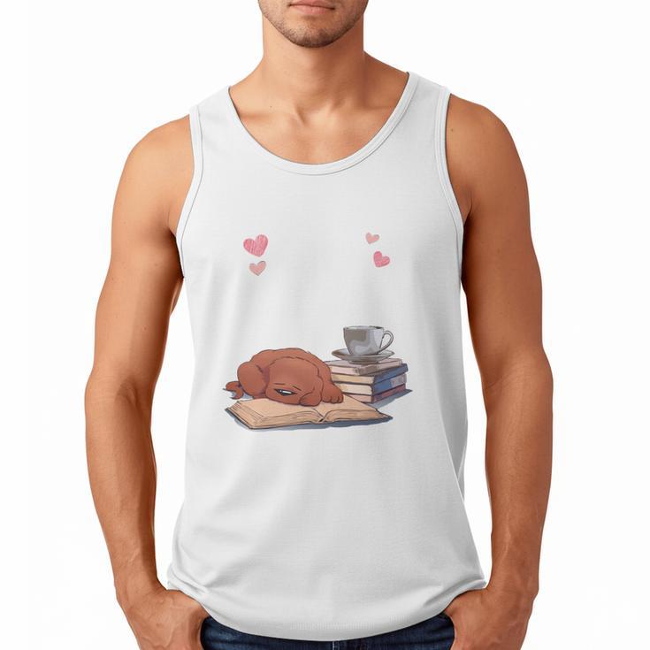Just a Girl Who Loves Dogs Books Coffee  T-Shirt Men Tank Top