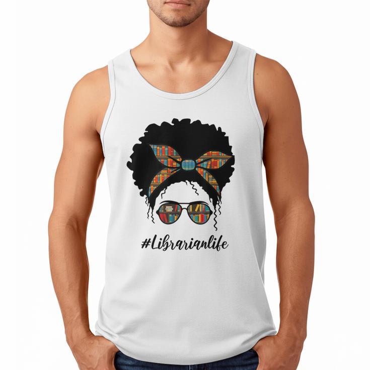 Librarian Teacher Messy Bun Life Book Library Back To School Men Tank Top