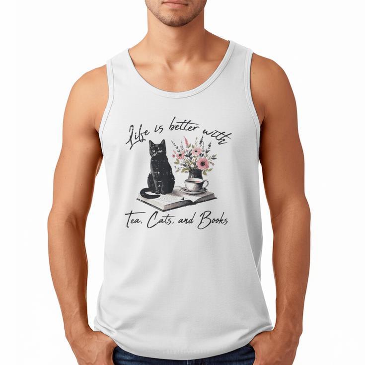 Life Better With 2 Cats Books Kitten Kitty Women Girls Kids Men Tank Top