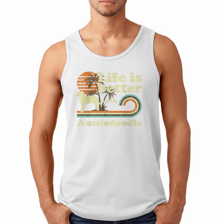 Life Better Aussiedoodle Vintage Dog Mom Dad Men Tank Top