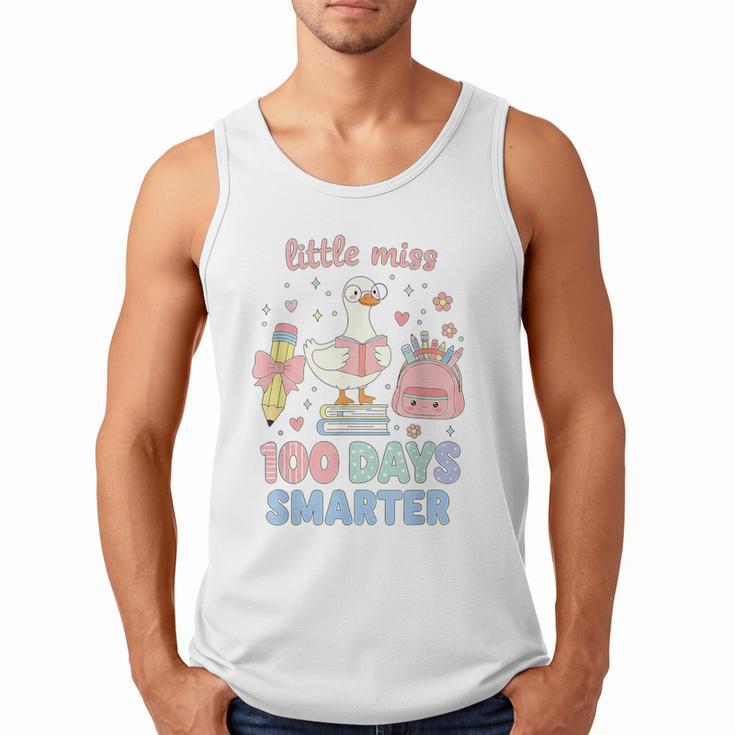 Little Miss 100 Days Smarter Cute Goose Reading Books Girls Men Tank Top