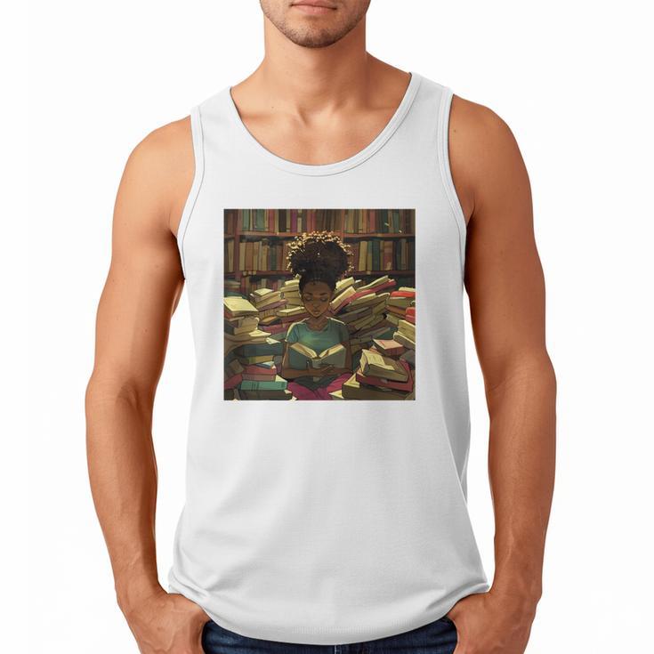 Melanin Afro Women Educated Reading Book History Girls Men Tank Top