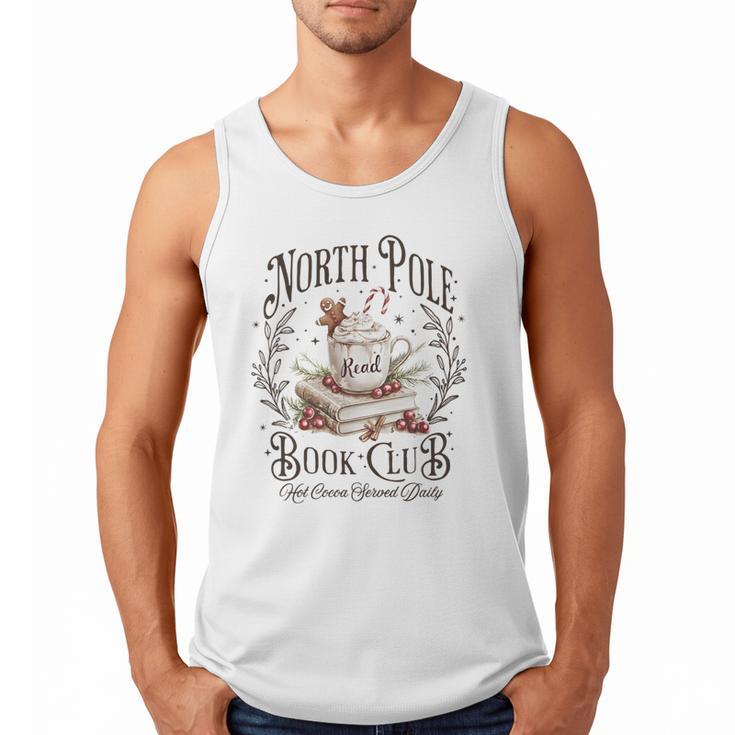 North Pole Book Club Christmas Xmas Hot Cocoa Bookish Men Tank Top