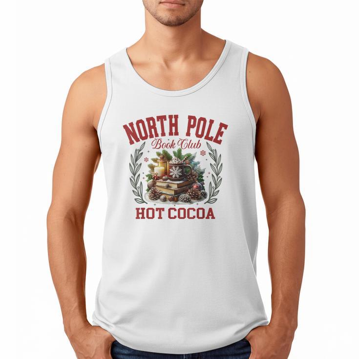 North Pole Book Club Hot Cocoa Bookworm Christmas Xmas Men Tank Top
