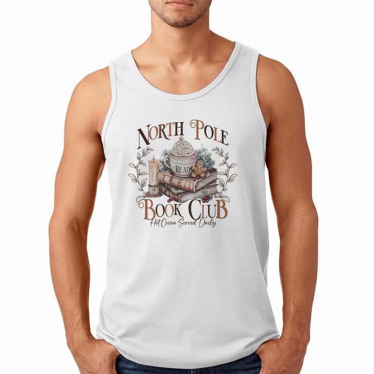 North Pole Book-Club Hot Cocoa Served Daily Christmas Book Men Tank Top