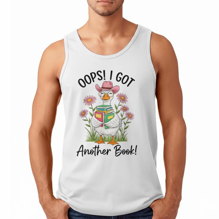 Oops I Got Another Book Cute Goose Librarian Reading Teacher Men Tank Top