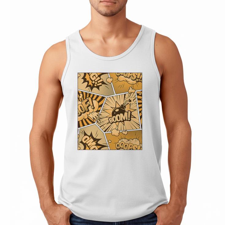 Orange Comic Book Orange Color Graphic Premium Tri-Blend Men Tank Top