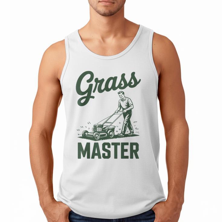 Push Lawn Mower Legend Grass Master Dad Mowing Men Tank Top