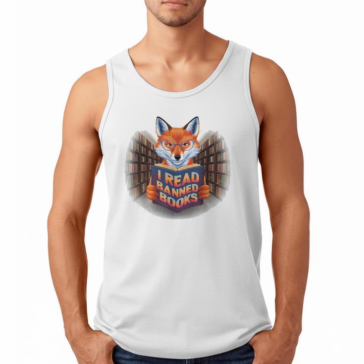 I Read Banned Books Sly Fox Reading Books Men Tank Top