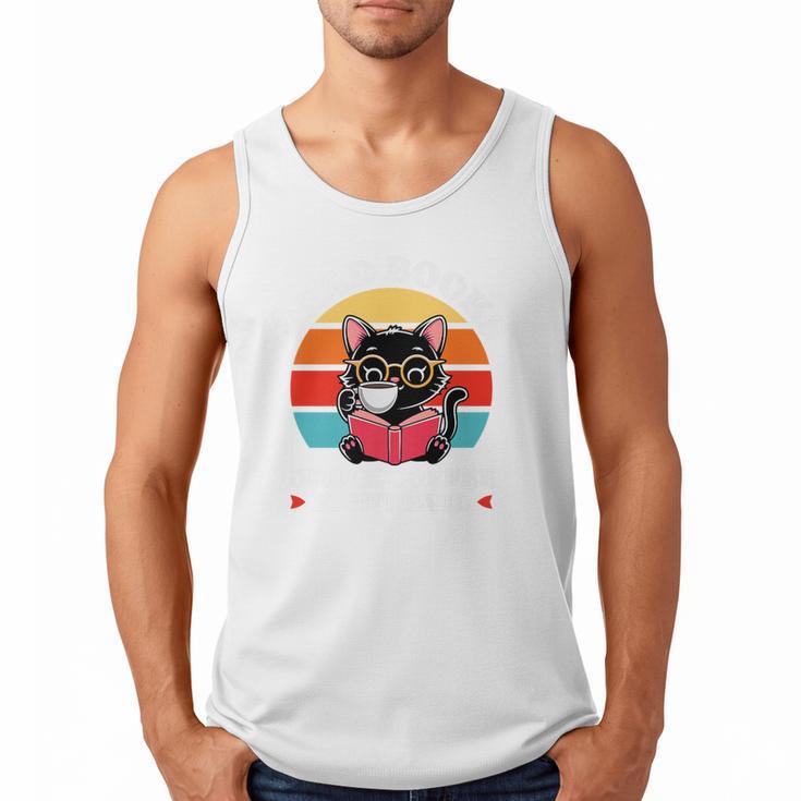 Read Books Drink Coffee Fight Evil Cat Premium Men Tank Top