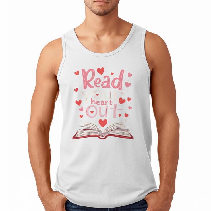 Read Your Heart Out Teacher Valentines Day Reading Book Love Premium Tri-Blend Men Tank Top