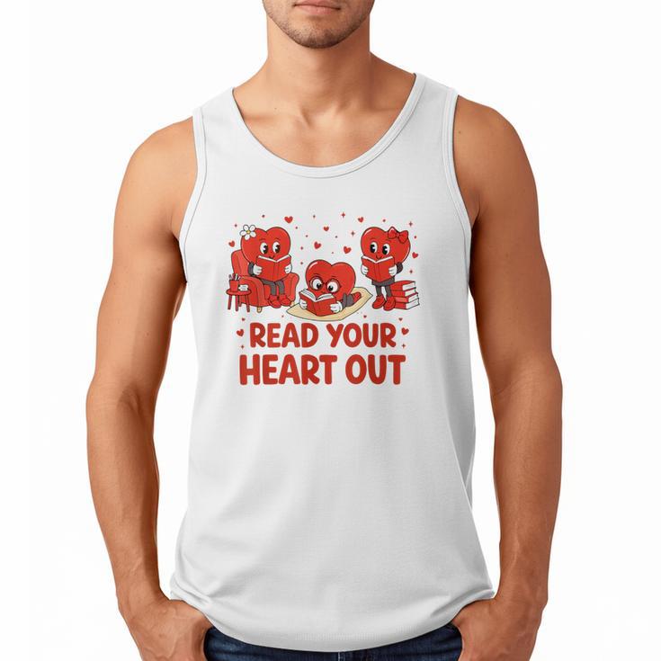 Read Your Heart Out Valentine Teacher Bookworm Lover Men Tank Top