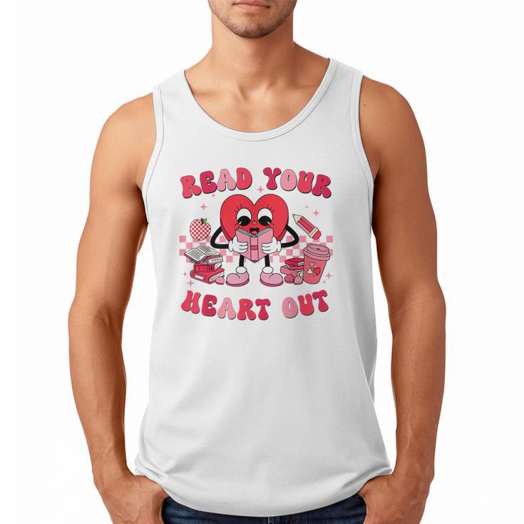 Read Your Heart Out Valentines Day Teachers Book Lovers Men Tank Top