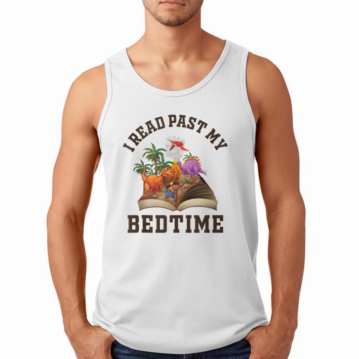 I Read Past My Bedtime Reading Dinosaur Book Lover Men Tank Top