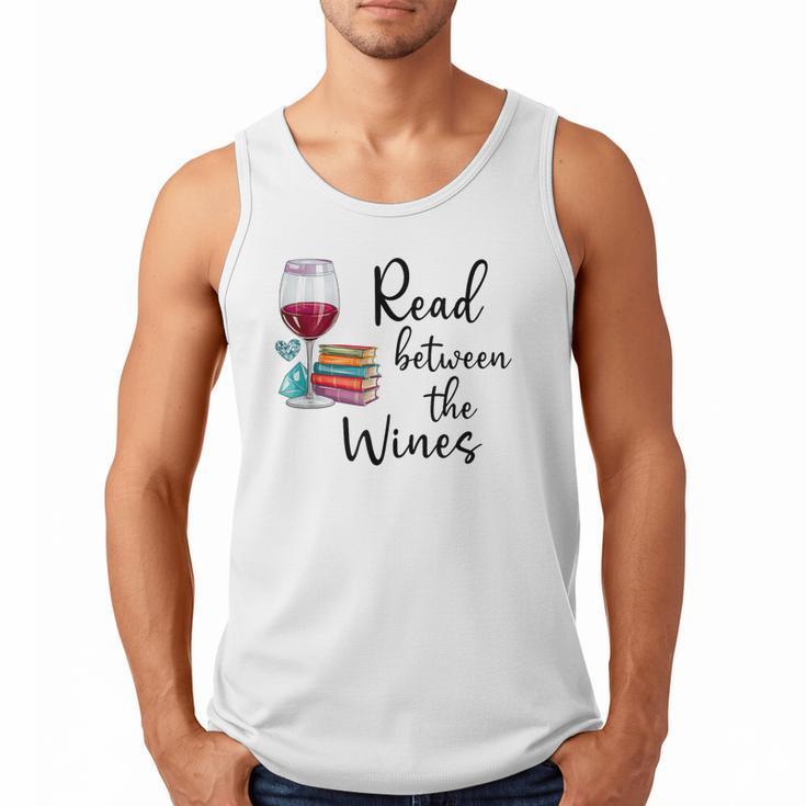 Read Between The Wines Im Just a Girl Who Loves Books & Wine Men Tank Top