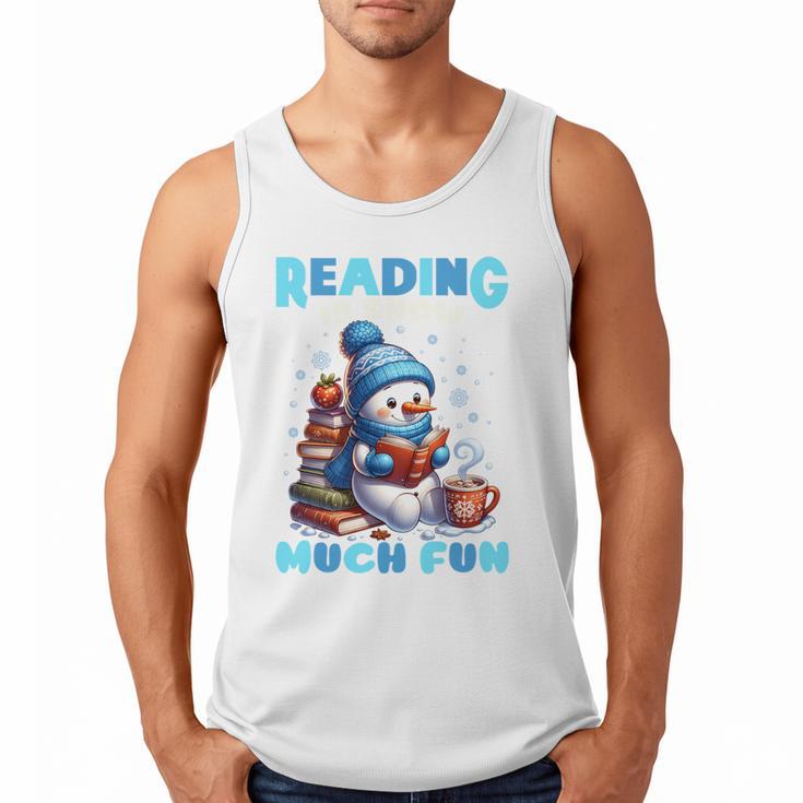 Reading Is Snow Much Fun Christmas Xmas Book Reading Men Tank Top