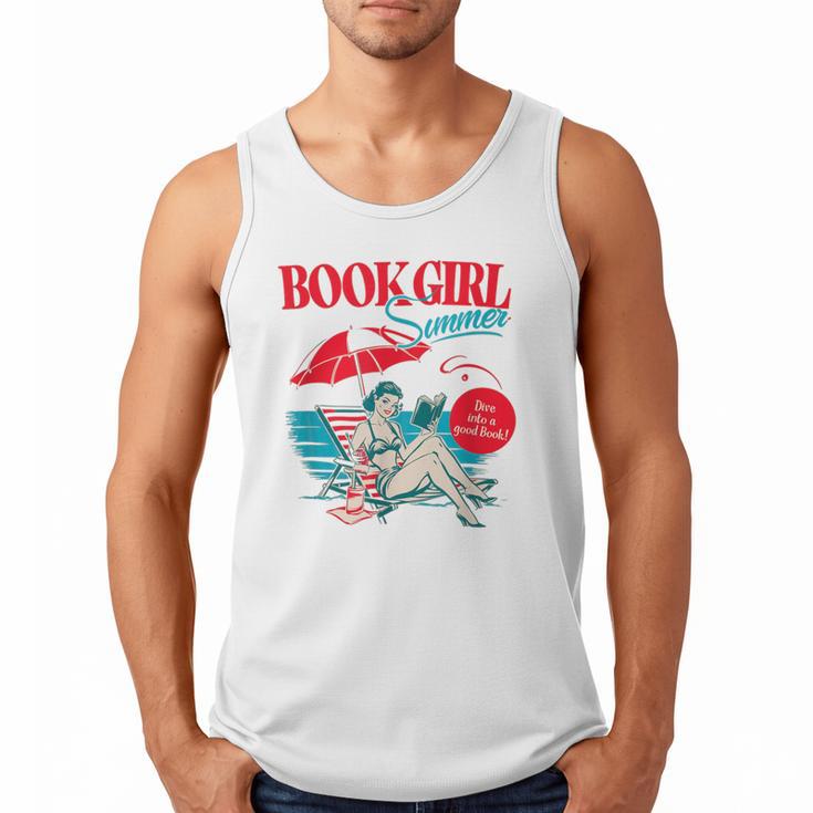 Retro Book Girl Summer For Women Beach Reading Men Tank Top