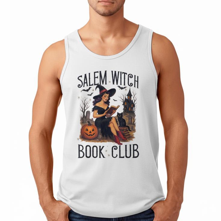 Salem Witch Book Club Bookish Retro Halloween Cat Men Tank Top
