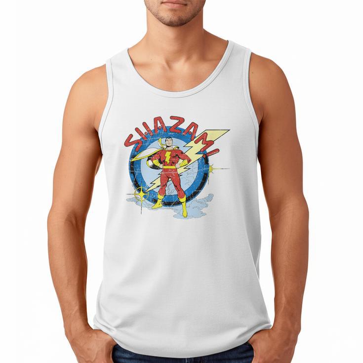Shazam Comic Book Art Heroic Portrait Vintage Men Tank Top
