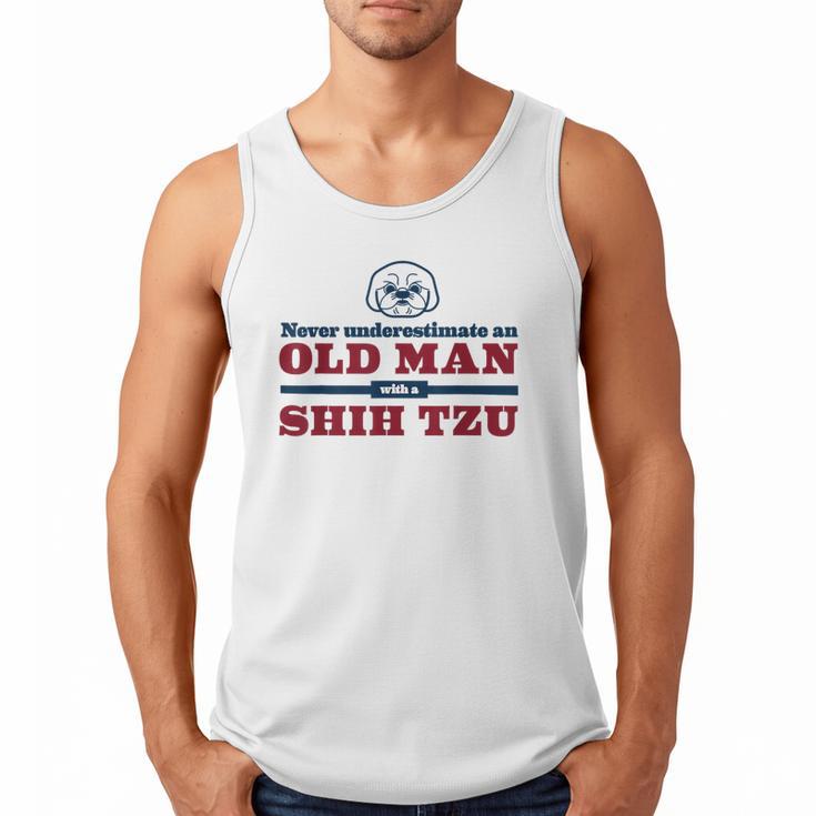 Shih Tzu Dad Shirt Never Underestimate An Old Man Gift Tee Men Tank Top