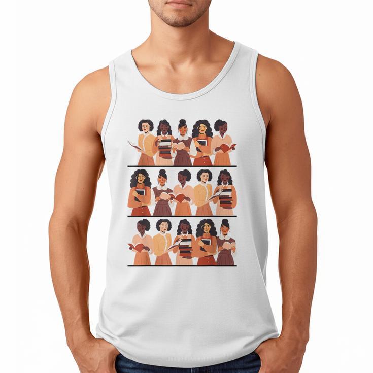 History Month Educated Black Women Girls Reading Books Men Tank Top