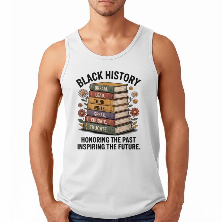 History Month Teacher Reading Book Lover Floral Stack Premium Tri-Blend Men Tank Top