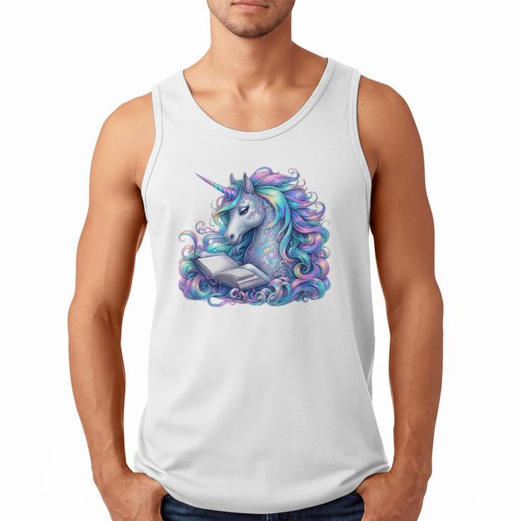 Unicorn Reading For Book Lovers Readers Men Tank Top