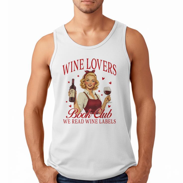 Valentine’s Day Wine Lovers Book Club We Read Wine Labels Men Tank Top