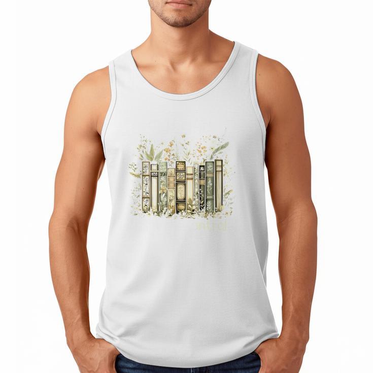Vintage Floral Bookshelf I Have No Shelf Control Book Lovers Men Tank Top