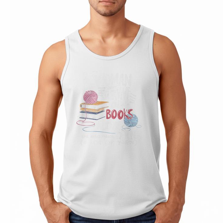 A Woman Cannot Survive On Books Alone She Also Needs Yarn Premium Men Tank Top