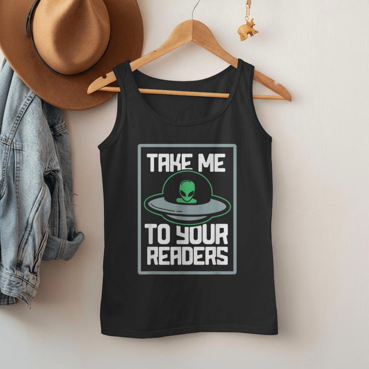 Alien Quote Take Me To Your Readers Sci-Fi Ufo Book Lover Men Tank Top Alien Quote Take Me To Your Readers Sci-Fi Ufo Book Lover Men Tank Top