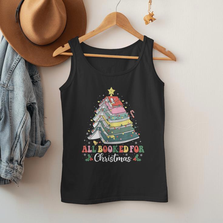 All Booked For Christmas Book Tree Lights Christmas Library Men Tank Top