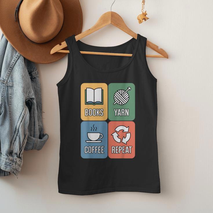 Books Yarn Coffee Repeat Crocheting Men Tank Top Books Yarn Coffee Repeat Crocheting Men Tank Top