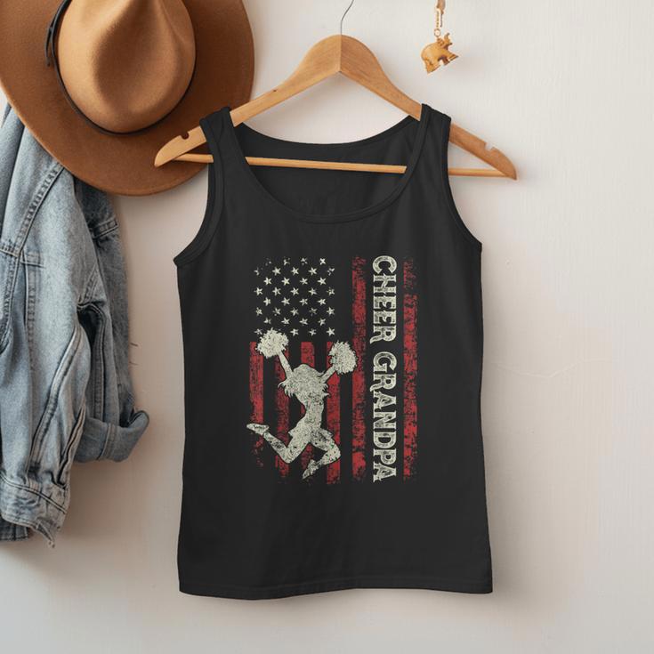 Cheer Grandpa US Flag Dad Patriotic Cheerleader Fathers Day Men Tank Top