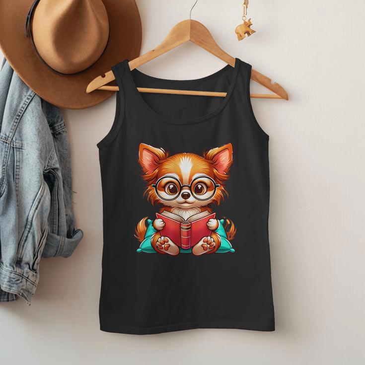 Chihuahua Reading a Book Dog Men Tank Top