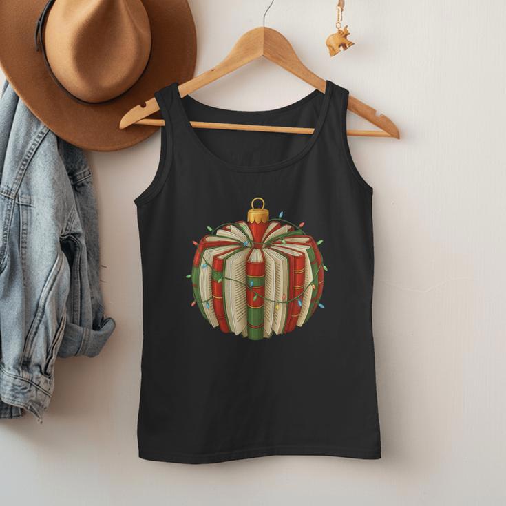 Christmas Book Ornament Lights Holiday Reading Lover Teacher Men Tank Top