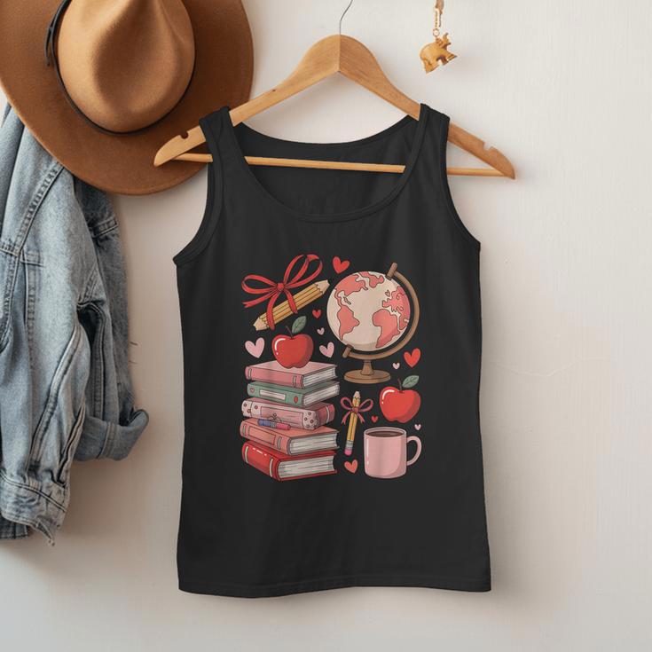 Coquette Teacher School Supplies Bows Books Globe Apple Cute Men Tank Top