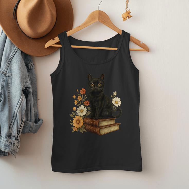 Cute Cat Book Flowers Men Tank Top