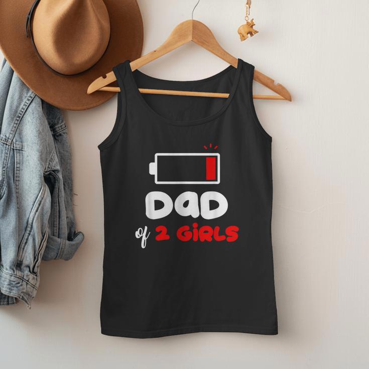 Dad Of 2 Girls Low Battery Daddy Of Two Girls Father Men Tank Top